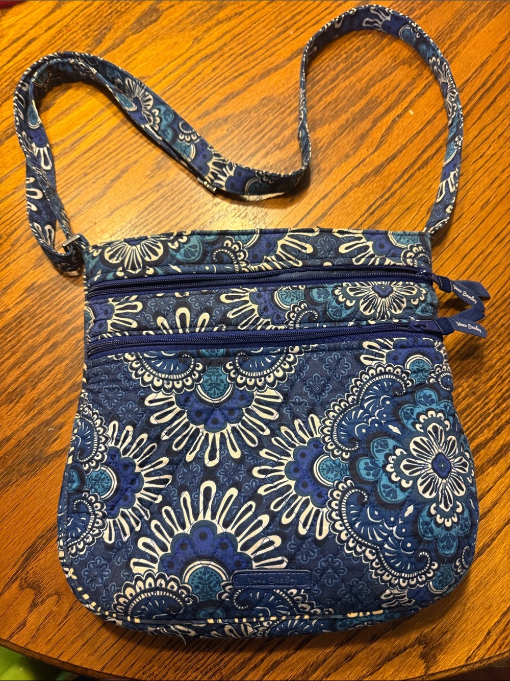 Vera Bradley Blue Floral Quilted Crossbody